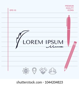 Elegant logo with Fountain pen