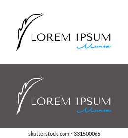 Elegant  Logo With Fountain Pen.