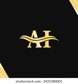 Elegant logo A I letter Luxury Monogram logotype vector of business name branding serif font typography