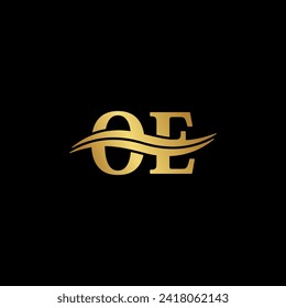 Elegant Logo Letter O.E Symbol logos design, serif typography vector of initial branding elegant business name Logotype