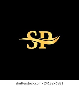 Elegant Logo letter S.P Symbol design, Deluxe typography vector of initial business name Logos Minimalist logotype