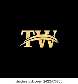 Elegant Logo Letter T.W creative Symbol design, serif typography vector of initial business names Logotype