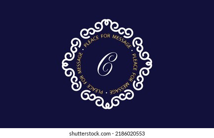 Elegant logo and monogram design with exclusive letter С in center on dark background, vector template.