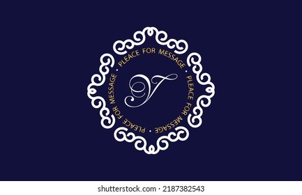 Elegant logo and monogram design with exclusive letter Y in center on dark background, vector template.