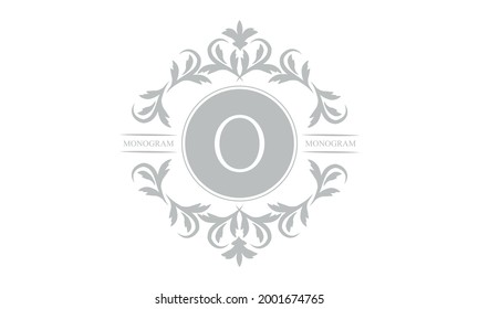 Un logotipo elegante o una plantilla de diseño monograma con la letra O. Un elegante símbolo de carta de lujo para las marcas de cosmética, real y joyería. Ilustración del vector