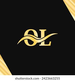 Elegant Logo OL letter luxurious Monogram logotype vector of business initial name serif font design