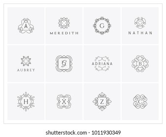 Elegant logo set, monogram logo, luxury logo