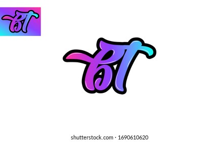 Palabras elegantes TB con logotipo monograma, combinación de dos letras T y B 