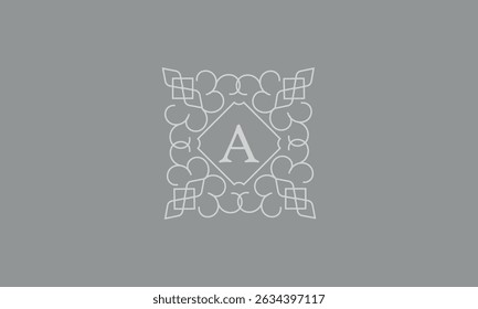 Elegant logo template for restaurant, boutique, cafe, hotel jewelry, fashion with initial A. Vector floral monogram.