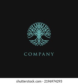 elegant logo tree trunk and branches