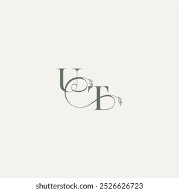 elegantes und elegantes Logo TU Hochzeitskonzept Monogramm Buchstabe Bio-Haarlogotyp