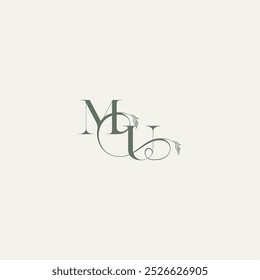 elegant and elegant logo UM wedding concept monogram letter organic hairline logotype