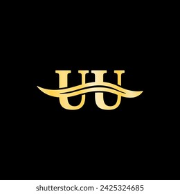 Elegant Logo UU letters luxurious Monogram designs vector of business initial name serif font logotype