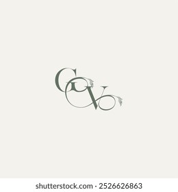 logotipo elegante e elegante VG casamento conceito monograma letra orgânica hairline logotipo