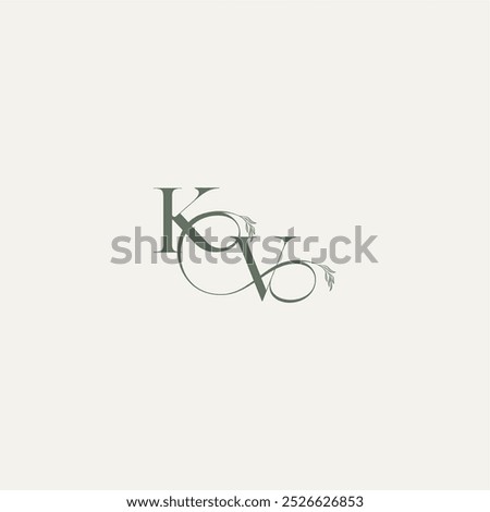 elegant and elegant logo VK wedding concept monogram letter organic hairline logotype