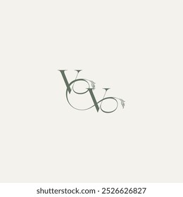 elegant and elegant logo VV wedding concept monogram letter organic hairline logotype