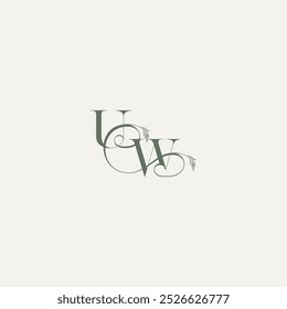 elegant and elegant logo WU wedding concept monogram letter organic hairline logotype