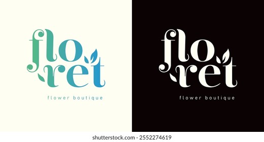 
Un logotipo elegante para una floristería llamada "Floret". El diseño presenta una tipografía fluida combinada con delicados Elementos de pétalos, creando una estética elegante y sofisticada.