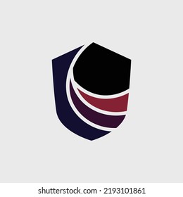 Elegante logo vectorial shield. Escudo de temática oscuro. Adecuado para negocios, tecnología y seguridad.