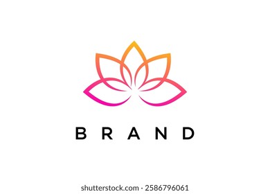 Elegant Lotus Flower Brand Logo Design, Gradient, Minimalist, Simple