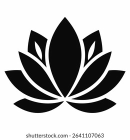 Elegant lotus flower design element, ideal for spiritual, wellness, or decorative projects. Features a stylized floral graphic, perfect for adding a touch of serenity.
