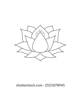 Elegant Lotus Flower Mandala - Symmetrical Line Art Illustration
