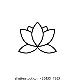 Elegant Lotus Flower Outline For Spiritual Designs And Wellness Projects