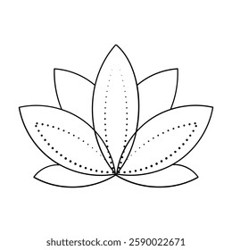 Elegant lotus flower silhouette designed for creative logo or artistic doodle projects