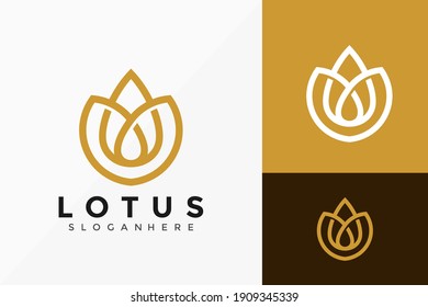 Elegante Diseño de Logotipo Lotus, Creativo Modelo de Ilustración Vector de Logos Modernos