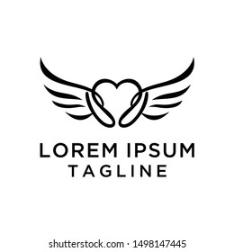 Elegant Love Angel Logo Illustration 