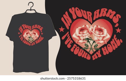 Elegant Love Rose T-Shirt Design for Couples - Romantic His and Hers Matching Rose Graphics - Stylish Valentine’s Day Tees - Cute Anniversary Outfit - Personalized Floral Love T-Shirt for Lovebirds