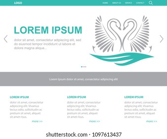 elegant love swans, wedding related landing page