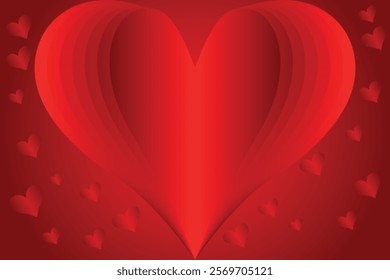 Elegant Love-Themed Romantic Red Heart Background – Love and Valentine’s Day Wallpaper