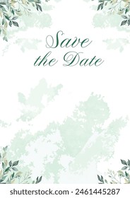 Elegant luxuries greenery on wedding invitation card template