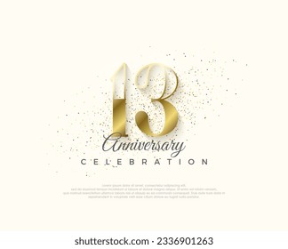 Elegante y lujoso diseño de 13 años. Vector premium para afiches, banner, saludo de celebración.