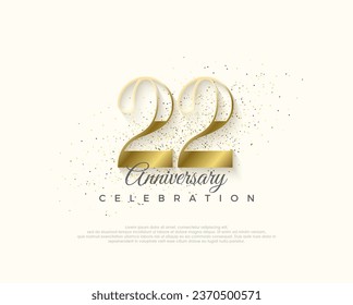 Elegant and luxurious 22nd anniversary design. Premium vector for poster, banner, celebration greeting.