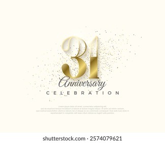Elegant and luxurious 31st anniversary design. Premium vector for poster, banner, celebration greeting.