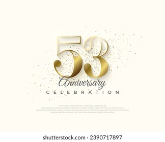 Elegant and luxurious 53rd anniversary design. Premium vector for poster, banner, celebration greeting.