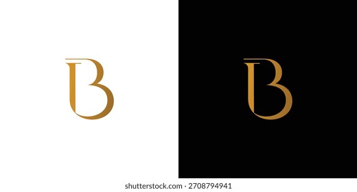Elegante e luxuoso design de logotipo inicial B