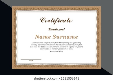 Elegant and luxurious certificate template