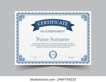 Elegant and luxurious certificate template. Awards diploma background