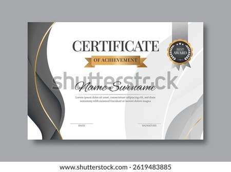 Elegant and luxurious certificate template. Awards diploma background