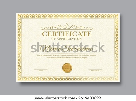 Elegant and luxurious certificate template. Awards diploma background