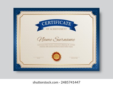 Elegant and luxurious certificate template. Business, Award, Training achivement certificate or diploma design