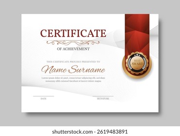 Elegant and luxurious certificate template. Business, Award, Training achivement certificate or diploma design