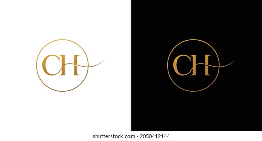 Elegant and luxurious CH initials logo design