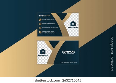 Elegant and luxurious corporate business card template with a premium look. Ideal for executives, consultants, and high-end brands. Fully editable and print-ready with a sleek professional layout.