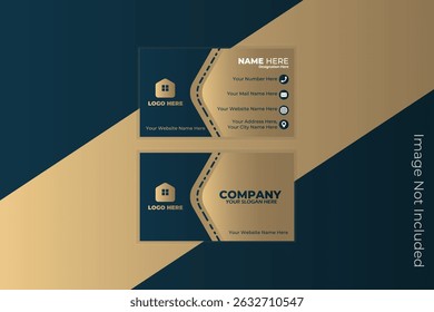 Elegant and luxurious corporate business card template with a premium look. Ideal for executives, consultants, and high-end brands. Fully editable and print-ready with a sleek professional layout.