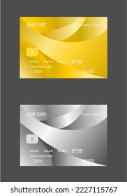 elegant and luxurious credit card illustration in gold and silver colors