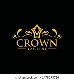 elegant and luxurious crown logo design